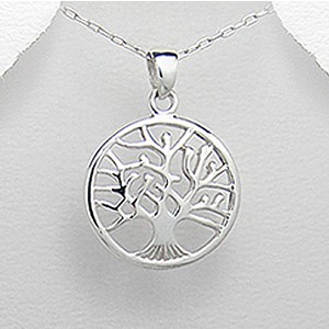 Tree of Life - Shiny Sterling Silver Pendant